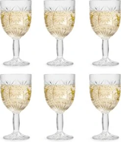 Libbey Wijnglas Atik - 230 Ml / 23 Cl - 6 Stuks - Ster Motief - Vaatwasserbestendig - Hoge Kwaliteit