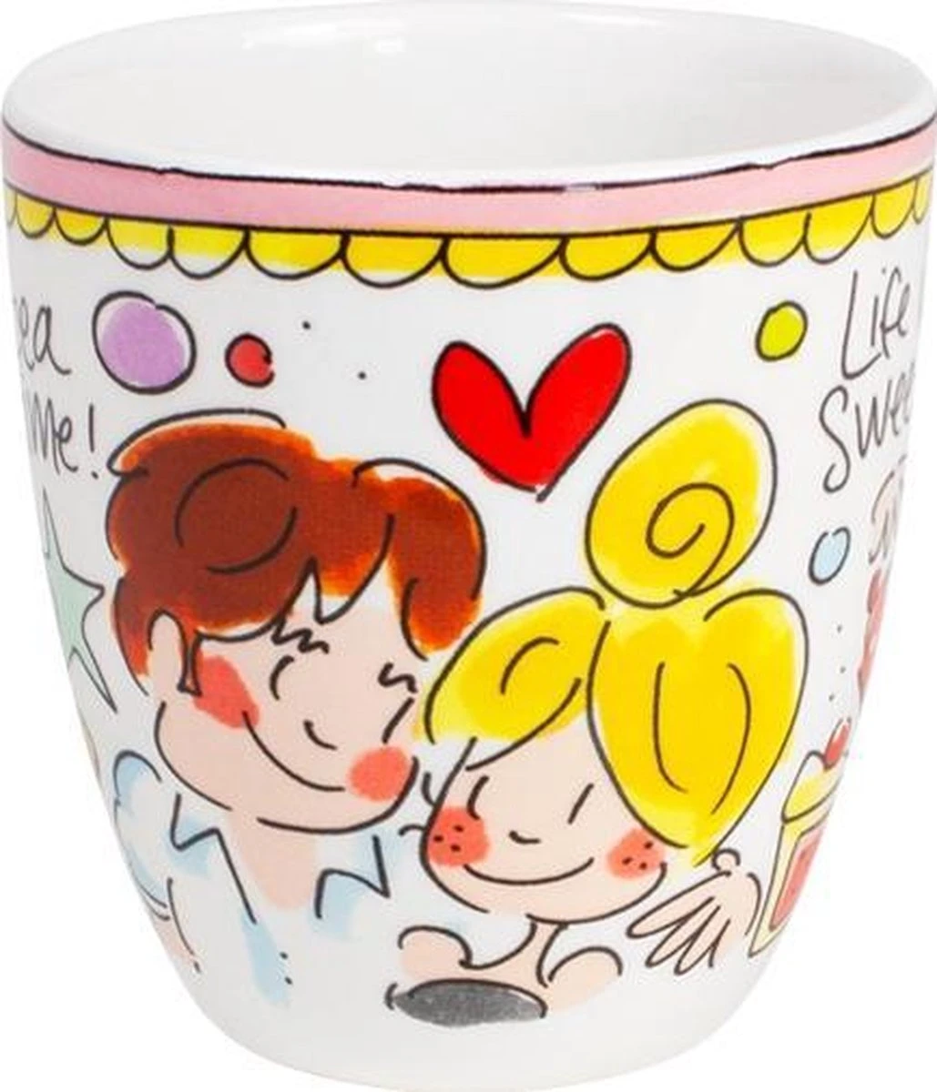 Blond Amsterdam Even Bijkletsen Mini Mok - Roze Rand 2 Blond Amsterdam Even Bijkletsen Mini Mok - Roze Rand - Afbeelding 2