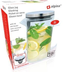 Alpina Karaf Met Deksel 1 Liter Glas/rvs Transparant/zilver -Tafelwaren Verkoop 1052x1200 4