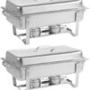 Hendi Chafing Dish Set - Buffetwarmer Economic - 9 Liter - Warmhoudschaal - 60x35,8x(H)29,5cm - Set Van 2