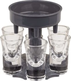 Out Of The Blue Shotglas Dispenser - Bartools - Met 6 Shotglazen - Kado