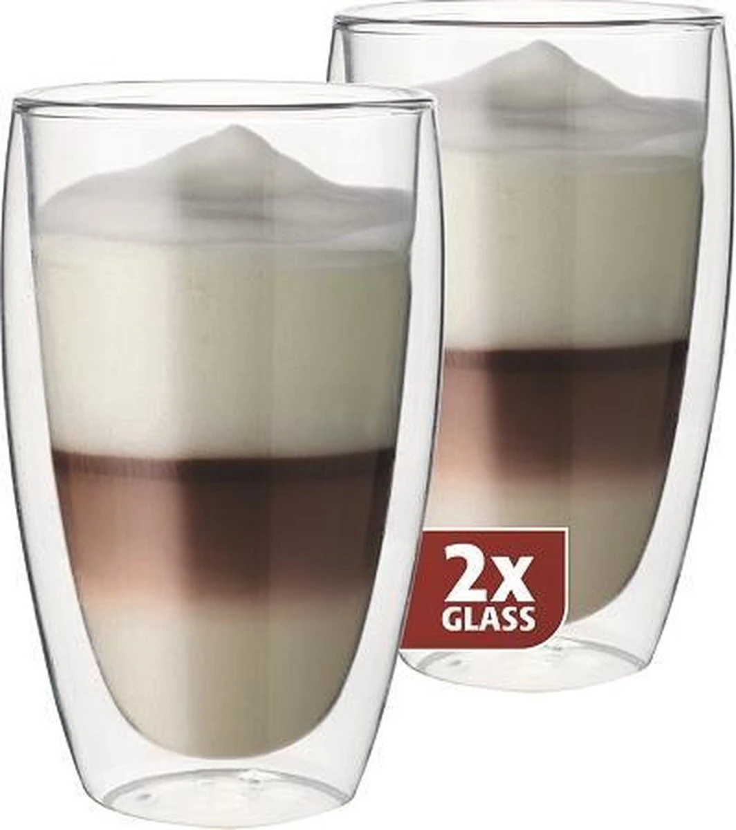 Maxxo Latteglazen - Dubbelwandig - 380ml - 2 Stuks 1 Maxxo Latteglazen - Dubbelwandig - 380ml - 2 Stuks