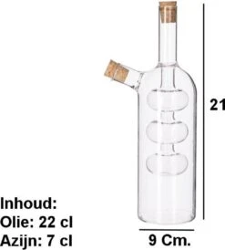 Merkloos Decopatent® 2in1 Olie En Azijnstel Glas - Bolvorm Met Kurken - Glazen Azijnfles & Oliefles In 1 - Oil And Vinegar - 9 X 9 X 21 Cm -Tafelwaren Verkoop 1082x1200 4