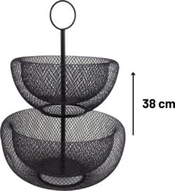 Orange85 Fruitschaal - Zwart - Etagere - Fruitmand - 2 Lagen - Metaal -Tafelwaren Verkoop 1102x1200 2