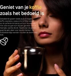 Dubbelwandige Theeglazen Koffieglazen - Cappuccino Glazen - Warme En Koude Dranken Mokken Dubbelwandig - 250 ML - Set Van 2 - VDN -Tafelwaren Verkoop 1120x1200 4