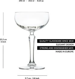Libbey Champagneglas SPKSY Coupe - 245 Ml / 24,5 Cl - 6 Stuks - Vaatwasserbestendig - Hoge Kwaliteit - Vintage Design - Perfect Voor Een Cocktailfeest Aan Huis -Tafelwaren Verkoop 1150x1200 5
