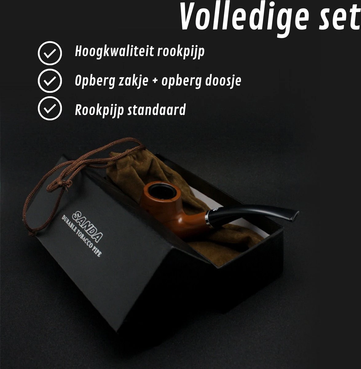Merkloos Luxe Tabakspijp Set – Ebbenhout – Handgemaakt – Rookpijp – Pijp Roken – Rookpijp Tabak – Tabakspijp Starter Set - Tabakspijp 4 Merkloos Luxe Tabakspijp Set – Ebbenhout – Handgemaakt – Rookpijp – Pijp Roken – Rookpijp Tabak – Tabakspijp Starter Set - Tabakspijp - Afbeelding 4
