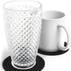 Merkloos Luxe Onderzetters - Siliconen Onderzetters - 6 Stuks - Anti Slip - Zwart - Handig Opbergbakje Inbegrepen - Voor Glazen - Stevig - Hittebestendig - Rond Design - Makkelijk Te Reinigen - Duurzaam -Tafelwaren Verkoop 1189x1200 5