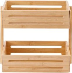 Merkloos Decopatent® 2 Laags Dubbele Fruitschaal - Bamboe Hout - Staande Fruitmand Etagere - Afm: 32 X 19.5 X 23 Cm. -Tafelwaren Verkoop 1191x1200 9