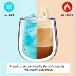 Luxe Dubbelwandige Koffieglazen - Cappuccino Glazen - Dubbelwandige Theeglazen - 350 ML - 4 Stuks -Tafelwaren Verkoop 1198x1200 12