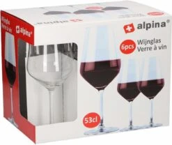 Alpina Rode Wijnglazen - 530 Ml - Hoogte 22 Cm - 6 Stuks 6 Alpina Rode Wijnglazen - 530 Ml - Hoogte 22 Cm - 6 Stuks -Tafelwaren Verkoop 1200x1010