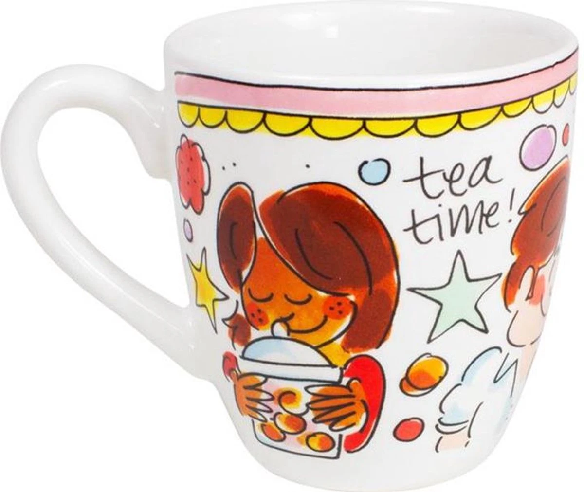 Blond Amsterdam Even Bijkletsen Mini Mok - Roze Rand 3 Blond Amsterdam Even Bijkletsen Mini Mok - Roze Rand - Afbeelding 3