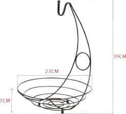Merkloos Fruitmand Met Banaanhouder – Fruitschaal Zwart – Fruitmand Zwart Metaal – Bananenhouder – Fruitmand Hangend - Decoratieve Schaal – Keuken – 27x27x39 -Tafelwaren Verkoop 1200x1085 3