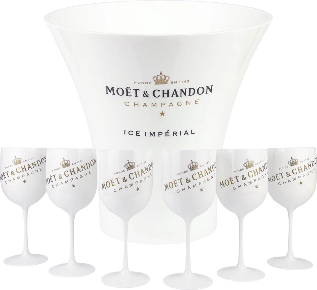 Moët & Chandon XL Ice Imperial Ice Bucket Inclusief 6 Glazen 1 Moët & Chandon XL Ice Imperial Ice Bucket Inclusief 6 Glazen