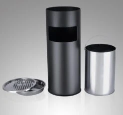 Merkloos Decopatent® Staande Asbak Met RVS Afvalbak - Asbak Voor Buiten - Vloerasbak - Buitenasbak Groot - Rookpaal - Asbakken - 25x25x60 -Tafelwaren Verkoop 1200x1123 1