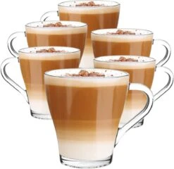 Koffieglas - Theeglazen – Cappuccino Glazen - Latte Macchiato Glazen - 270ML - Set Van 6