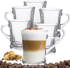 Luxe Latte Macchiato Glazen - Cappuccino Glazen - Koffieglazen - Theeglazen - 250 ML - 6 Stuks