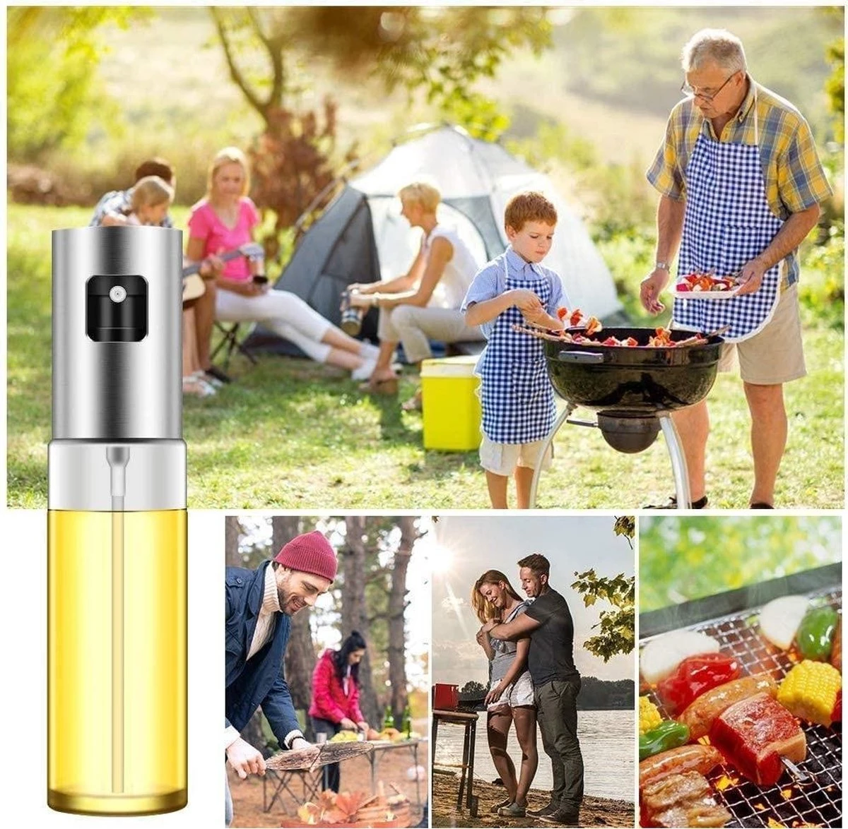 Merkloos Olijfolie Sprayer - Diffuser & Verstuiver - Glas & RVS - 100mL 7 Merkloos Olijfolie Sprayer - Diffuser & Verstuiver - Glas & RVS - 100mL - Afbeelding 7