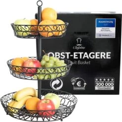Chefarone Fruit Etagère 3 Laags - Fruitmand Metaal - Fruitschaal - Groentemand - Opberger - Zwart -Tafelwaren Verkoop 1200x1195 27