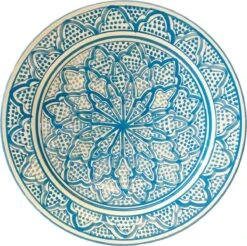 Marokkaanse Schaal Handbeschilderde Aardewerk 35 Cm - Saladeschaal - Fruitmand - Fruitschaal