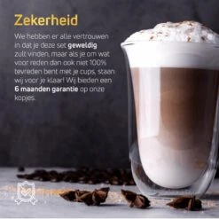 VDN Dubbelwandige Koffieglazen Theeglazen - 300 ML Mokken - Set Van 6 Handgeblazen Cappuccino Latte Macchiato Glazen Dubbelwandig -Tafelwaren Verkoop 1200x1200 1096