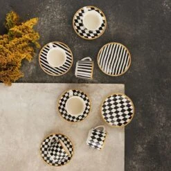 Karaca Chekers Set Van 6 Koffiekopjes 80 Ml