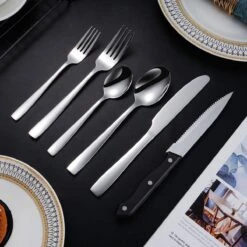 Deleca 12 Persoons Bestekset (72-delig) - Lepels, Messen, Vorken & Steakmessen - Vaatwasserbestendig - Zilver / RVS -Tafelwaren Verkoop 1200x1200 13