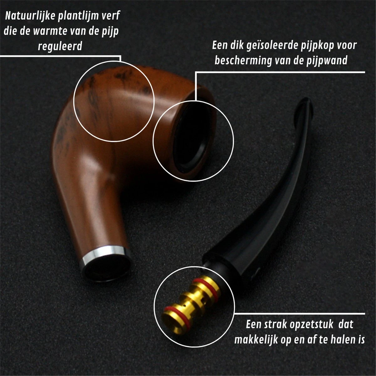 Merkloos Luxe Tabakspijp Set – Ebbenhout – Handgemaakt – Rookpijp – Pijp Roken – Rookpijp Tabak – Tabakspijp Starter Set - Tabakspijp 3 Merkloos Luxe Tabakspijp Set – Ebbenhout – Handgemaakt – Rookpijp – Pijp Roken – Rookpijp Tabak – Tabakspijp Starter Set - Tabakspijp - Afbeelding 3