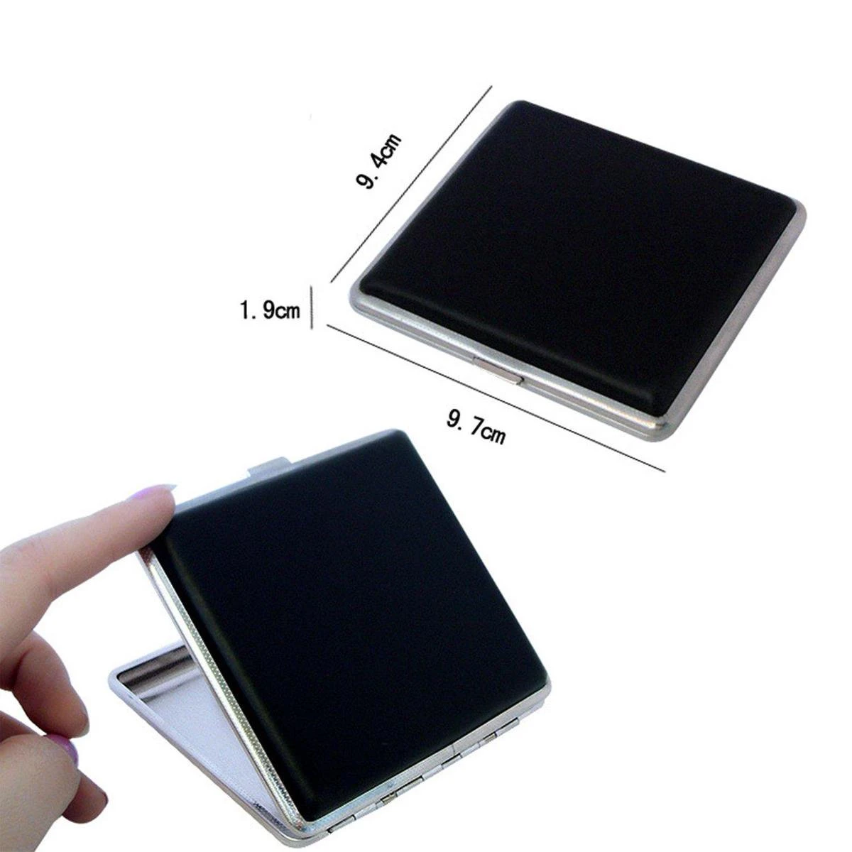 Merkloos Luxe Sigarettenhouder - Hoge Kwaliteit - Zwart - 20 Sigaretten - Sigaretten Doosje 2 Merkloos Luxe Sigarettenhouder - Hoge Kwaliteit - Zwart - 20 Sigaretten - Sigaretten Doosje - Afbeelding 2