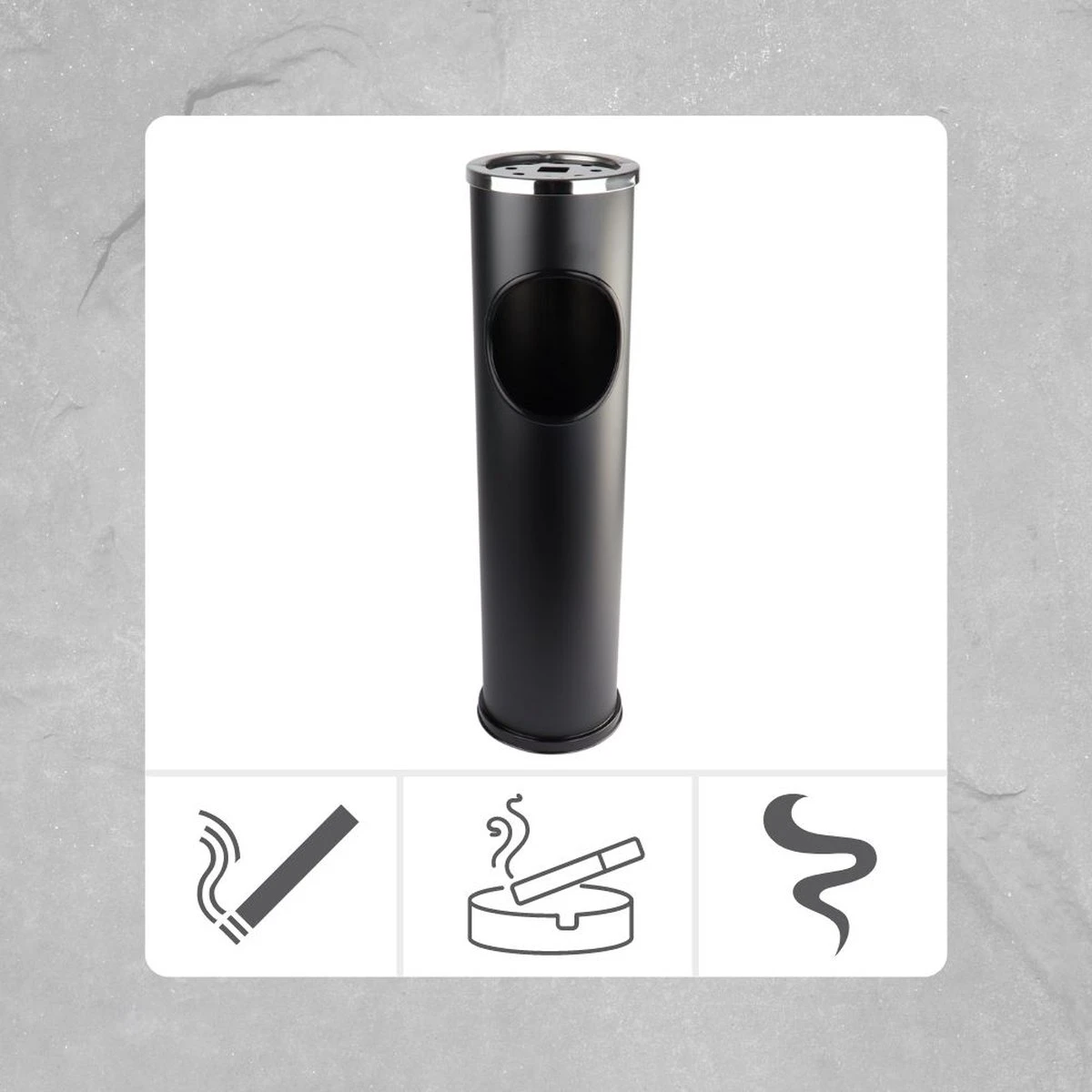 Orange85 Staande Asbak - Voor Buiten - Rookzuil - Peukenzuil - Zwart - 14,5cmx56,5 Cm – Ijzer - Rookpaal - Asbakzuil 4 Orange85 Staande Asbak - Voor Buiten - Rookzuil - Peukenzuil - Zwart - 14,5cmx56,5 Cm – Ijzer - Rookpaal - Asbakzuil - Afbeelding 4