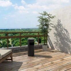 Merkloos Decopatent® Staande Asbak Met RVS Afvalbak - Asbak Voor Buiten - Vloerasbak - Buitenasbak Groot - Rookpaal - Asbakken - 25x25x60 -Tafelwaren Verkoop 1200x1200 1539