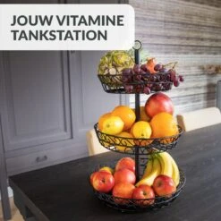 Chefarone Fruit Etagère 3 Laags - Fruitmand Metaal - Fruitschaal - Groentemand - Opberger - Zwart -Tafelwaren Verkoop 1200x1200 1630