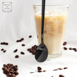 House Of Husk Latte Macchiato Lepels Set - Lange Theelepels - Koffielepels - Longdrinklepels - Sorbetlepels - Barlepel - RVS - 6 Stuks - 20CM - Zwart -Tafelwaren Verkoop 1200x1200 171