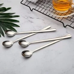 House Of Husk Latte Macchiato Lepels Set - Lange Theelepels - Koffielepels - Longdrinklepels - Sorbetlepels - Barlepel - RVS - 6 Stuks - 20CM - Zilver -Tafelwaren Verkoop 1200x1200 212
