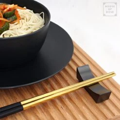 House Of Husk Chopsticks Set - Koreaanse Eetstokjes - Vaatwasserbestendig - RVS - 5 Paar - Duo Tone - Zwart Goud -Tafelwaren Verkoop 1200x1200 294