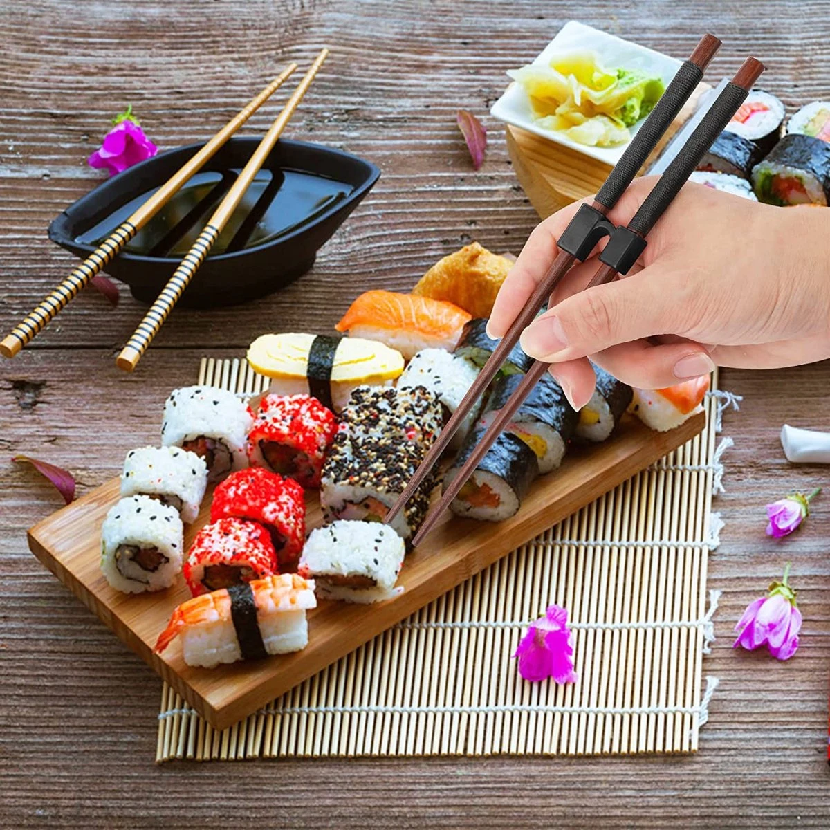 Merkloos 5 Stuks Handige Eetstokjes Houder - Sushi Servies - Herbruikbare Stokjes - Duurzaam - Chopstick Trainers Hulpstuk - Zwart Chopsticks Helper Kinderen 3 Merkloos 5 Stuks Handige Eetstokjes Houder - Sushi Servies - Herbruikbare Stokjes - Duurzaam - Chopstick Trainers Hulpstuk - Zwart Chopsticks Helper Kinderen - Afbeelding 3