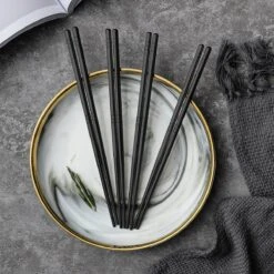 Alheco 6 Paar Koreaanse Chopsticks - Eetstokjes - Metaal / RVS - Zwart 7 Alheco 6 Paar Koreaanse Chopsticks - Eetstokjes - Metaal / RVS - Zwart -Tafelwaren Verkoop 1200x1200 304