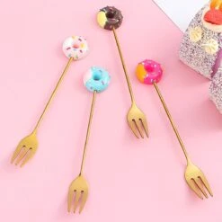 Gebaksvorkjes Donut Set Van 4 Taartvorkjes - Goud 10 Gebaksvorkjes Donut Set Van 4 Taartvorkjes - Goud -Tafelwaren Verkoop 1200x1200 332