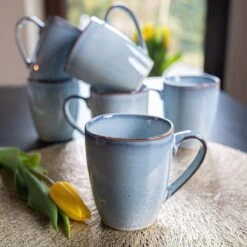 Koffiekopjes - Cappuccino Kop - Theemok - Koffiebeker - Blauw - 320ml - Set Van 6 -Tafelwaren Verkoop 1200x1200 490