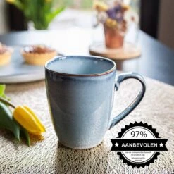 Koffiekopjes - Cappuccino Kop - Theemok - Koffiebeker - Blauw - 320ml - Set Van 6 -Tafelwaren Verkoop 1200x1200 492