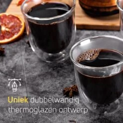 Dubbelwandige ESPRESSO Glazen Van Borosilicaat - Warme En Koude Dranken Kopjes - 70 ML - Set Van 4 -Tafelwaren Verkoop 1200x1200 497