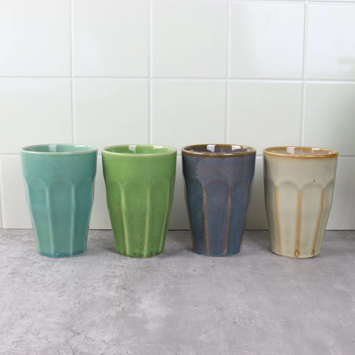 Orange85 Cappuccino Mokken - Latte Macchiato Glazen - 330 Ml - Hittebestendig - Set Van 4 - Porselein - Multicolor - Cappuccino Glazen - Cappuccino Kopjes 4 Orange85 Cappuccino Mokken - Latte Macchiato Glazen - 330 Ml - Hittebestendig - Set Van 4 - Porselein - Multicolor - Cappuccino Glazen - Cappuccino Kopjes - Afbeelding 4