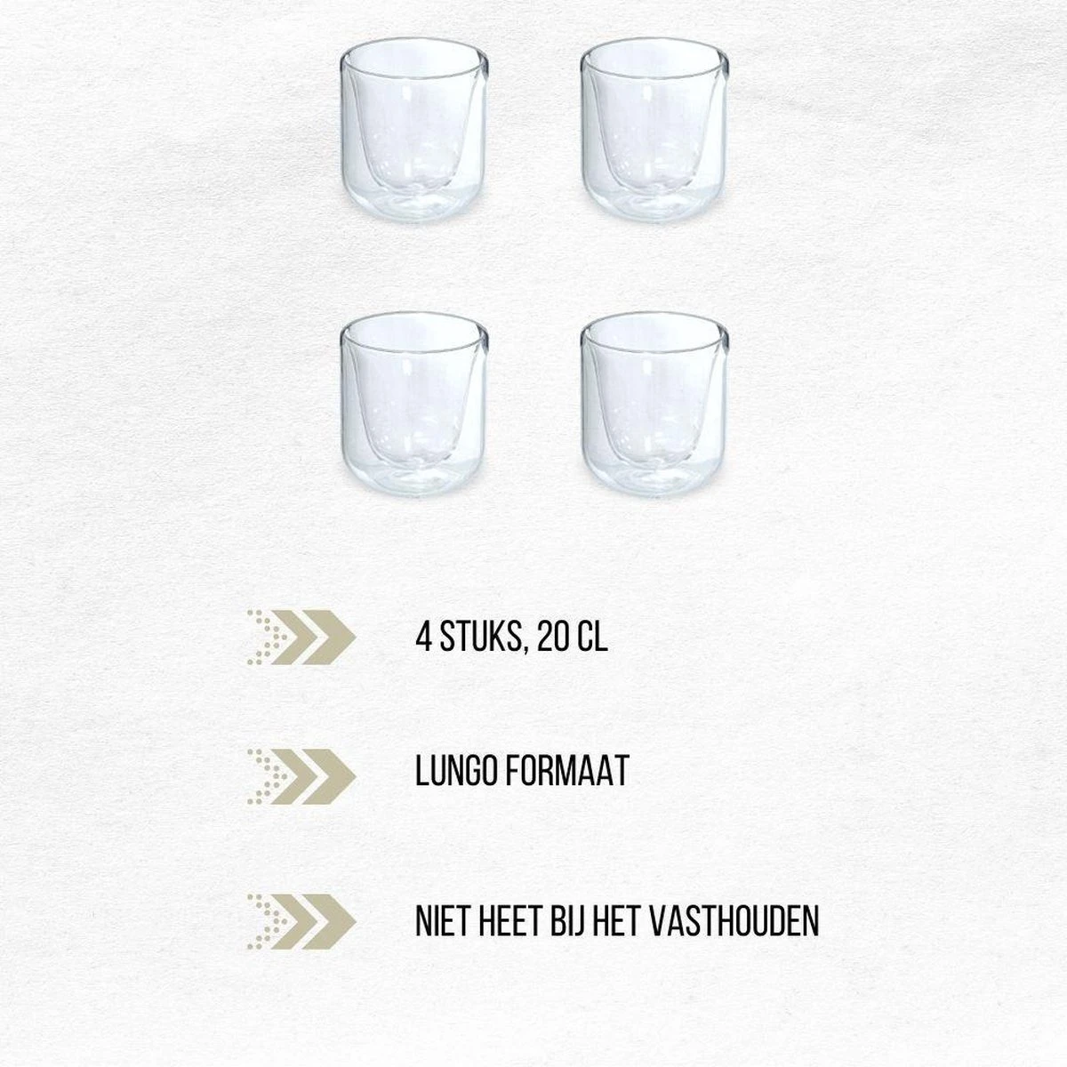 Orange85 Dubbelwandige Koffieglazen - 200 Ml - 4 Stuks - Koffie - Thee - Glas 3 Orange85 Dubbelwandige Koffieglazen - 200 Ml - 4 Stuks - Koffie - Thee - Glas - Afbeelding 3