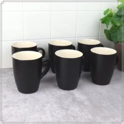 OTIX Koffiekopjes - Met Oor - Set Van 6 - Theekoppen - 340ml - Zwart - Keramiek -Tafelwaren Verkoop 1200x1200 518