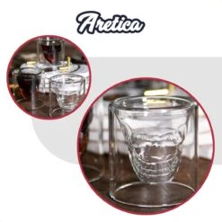 Aretica Shotglaasjes Skull Gift Set Van 4 - Borrelglaasjes - Shot Glaasjes - Vaatwasserbestendige Shotglazen - Shotglas - Drankspel - Glazen Borrelglas - Inhoud 25 Ml - Ø 4.7cm - Transparant -Tafelwaren Verkoop 1200x1200 732