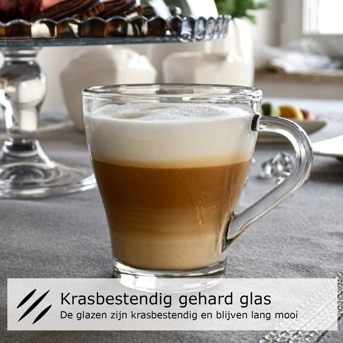 Koffieglas - Theeglazen – Cappuccino Glazen - Latte Macchiato Glazen - 270ML - Set Van 6 2 Koffieglas - Theeglazen – Cappuccino Glazen - Latte Macchiato Glazen - 270ML - Set Van 6 - Afbeelding 2