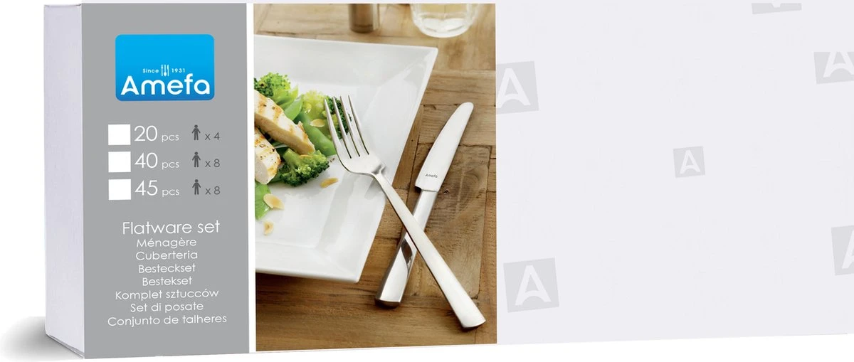 Amefa Bologna - 32 Delige Bestekset- 8 Persoons 2 Amefa Bologna - 32 Delige Bestekset- 8 Persoons - Afbeelding 2