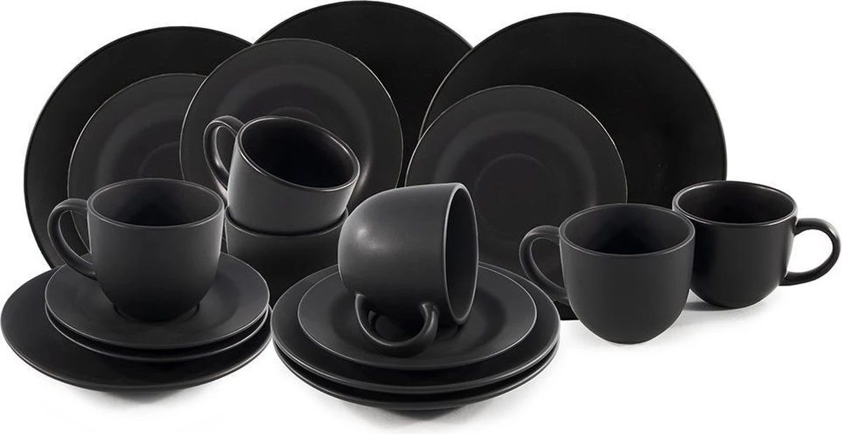 Studio Tavola Koffieset Black Tie 18-Delig 1 Studio Tavola Koffieset Black Tie 18-Delig