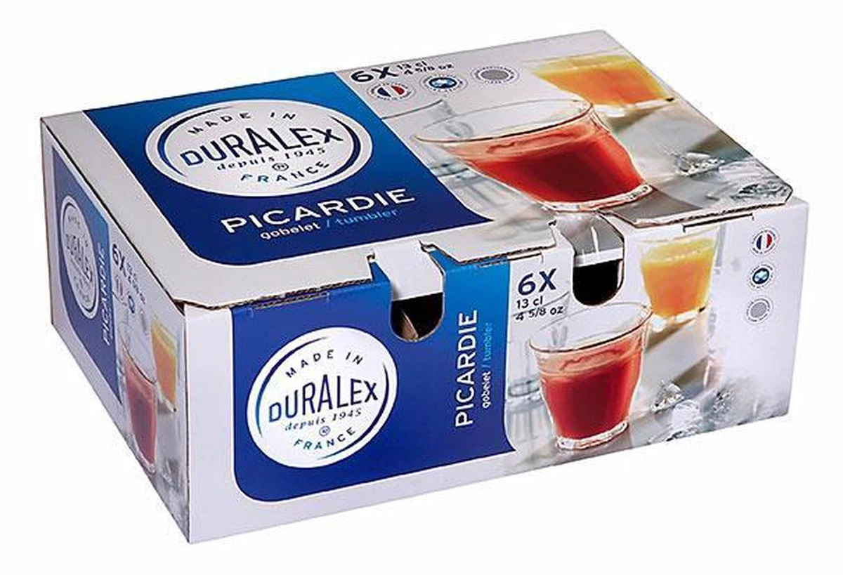 Duralex Picardie Glas Klein - 130 Ml - Set Van 6 3 Duralex Picardie Glas Klein - 130 Ml - Set Van 6 - Afbeelding 3