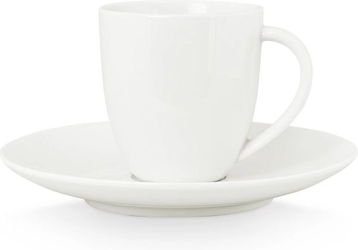 Vtwonen 4 Koffiekopjes Met Schoteltjes - Wit - Porselein - 100ml 7 Vtwonen 4 Koffiekopjes Met Schoteltjes - Wit - Porselein - 100ml - Afbeelding 7
